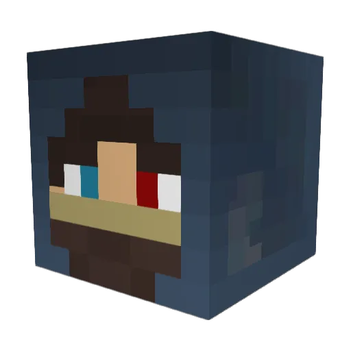 Kykory Minecraft avatar head, 3D render