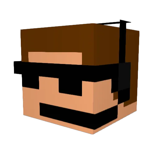 Kylemmie Minecraft avatar head, 3D render