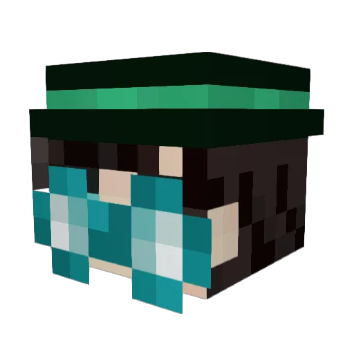 Kylenqwq Minecraft avatar head, 3D render