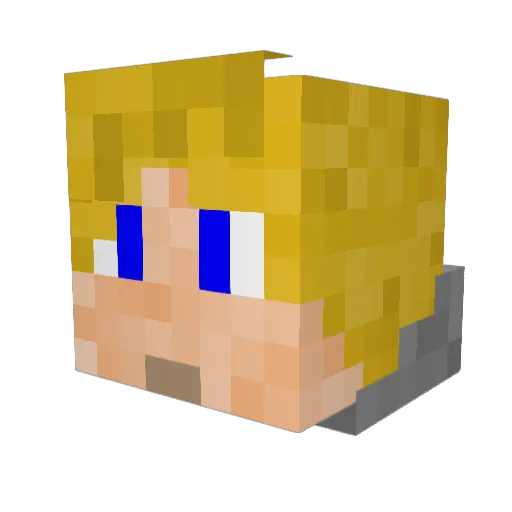 KyliRoW Minecraft avatar head, 3D render