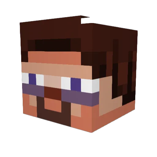 Kyndza Minecraft avatar head, 3D render