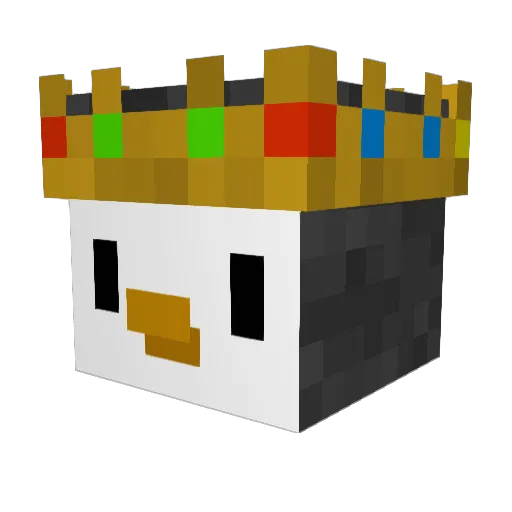 Kynguin Minecraft avatar head, 3D render