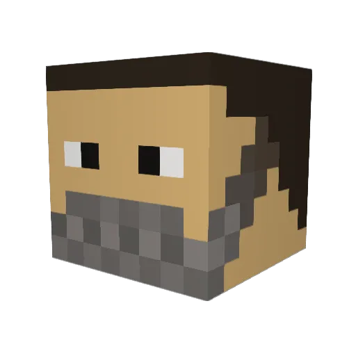 Kyokushin Minecraft avatar head, 3D render