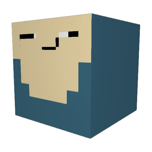 Kyoppee Minecraft avatar head, 3D render
