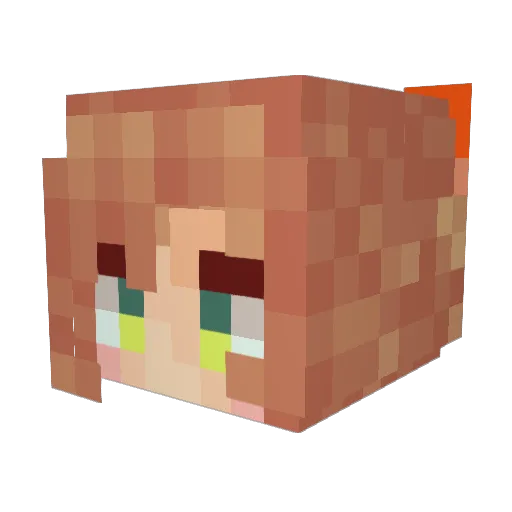 Kyottan Minecraft avatar head, 3D render