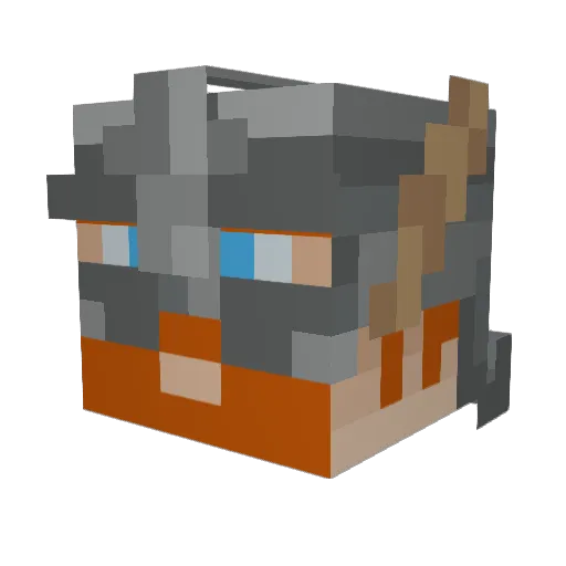 Kyoudon Minecraft avatar head, 3D render