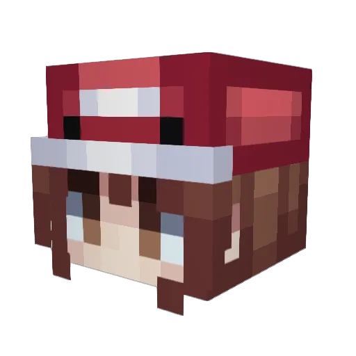 Kyracii Minecraft avatar head, 3D render