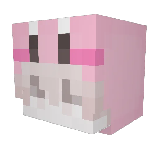 Kyrby Minecraft avatar head, 3D render