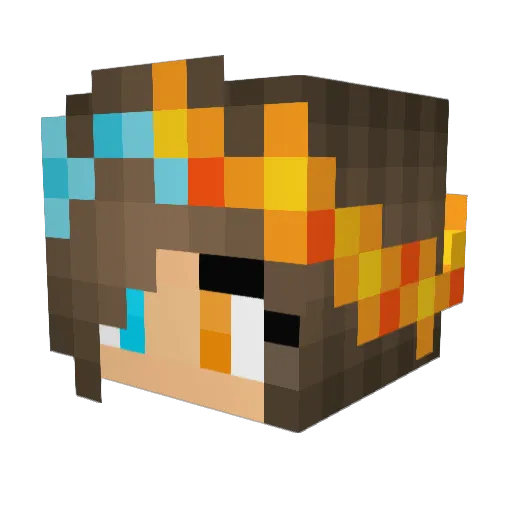 Kyria_1 Minecraft avatar head, 3D render