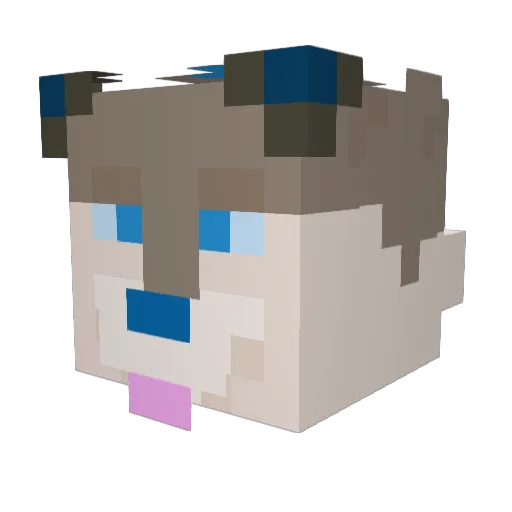 KyroWolf Minecraft avatar head, 3D render