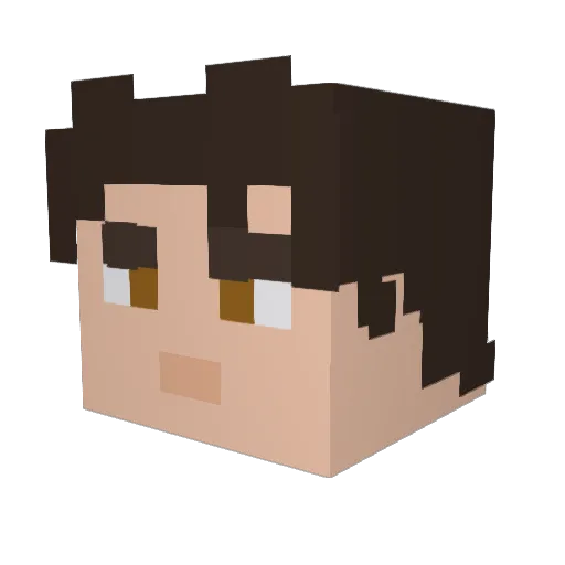 Kyruszao Minecraft avatar head, 3D render