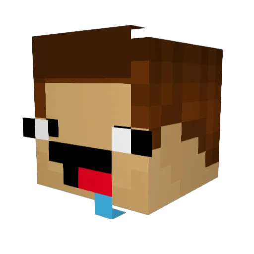 Kys1ss Minecraft avatar head, 3D render
