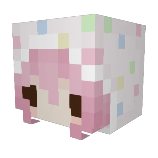 Kyubioo Minecraft avatar head, 3D render