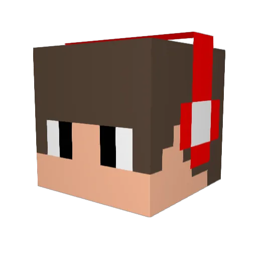 Kyubish Minecraft avatar head, 3D render