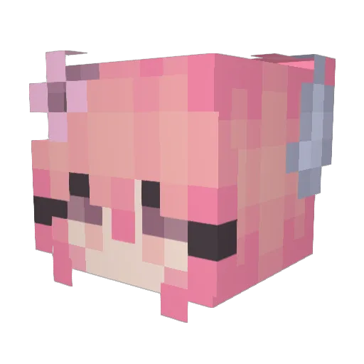 Kyubixia Minecraft avatar head, 3D render