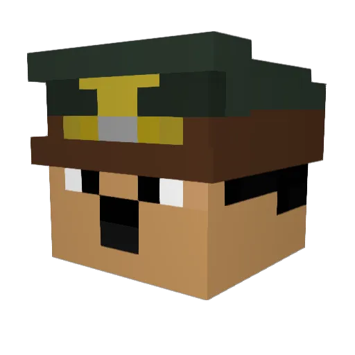 Kyukkon Minecraft avatar head, 3D render