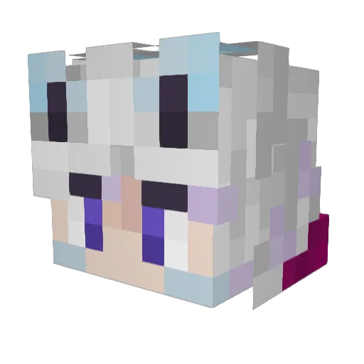Kyunova Minecraft avatar head, 3D render