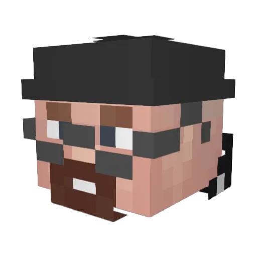 Kyuomik Minecraft avatar head, 3D render