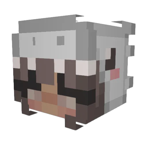 Kyurah Minecraft avatar head, 3D render