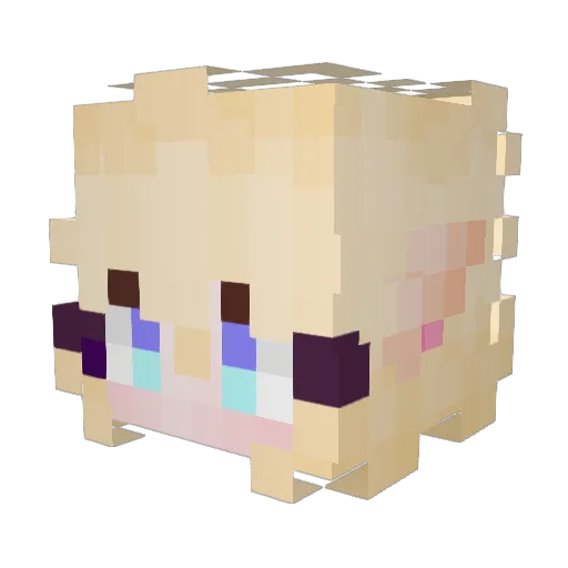 Kyurny Minecraft avatar head, 3D render