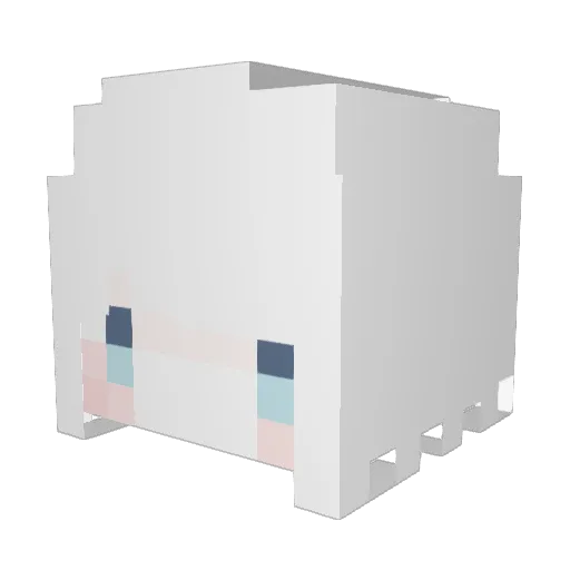 Kyushu Minecraft avatar head, 3D render