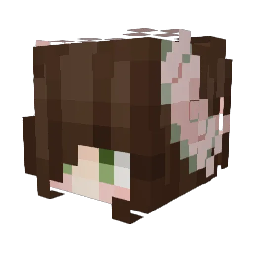 KyuteMode Minecraft avatar head, 3D render