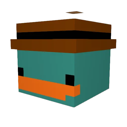 Kyuukai Minecraft avatar head, 3D render