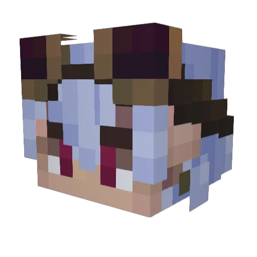 Kyuuragi Minecraft avatar head, 3D render