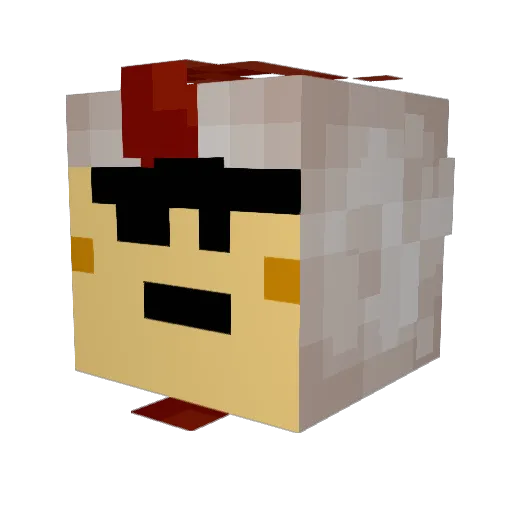 Kyuure_ono Minecraft avatar head, 3D render