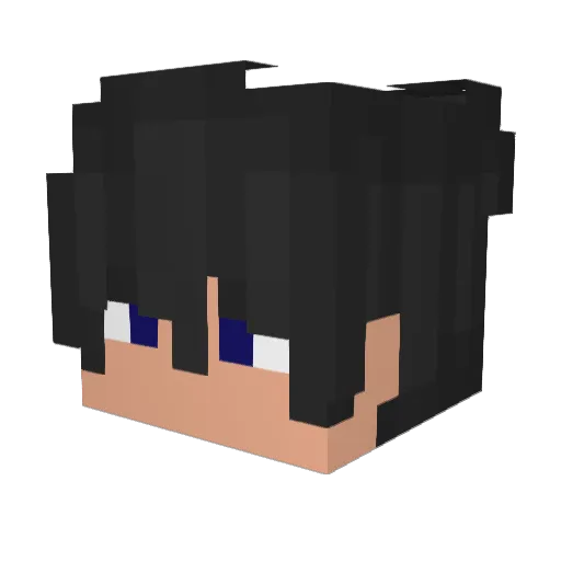 Kyxzon Minecraft avatar head, 3D render