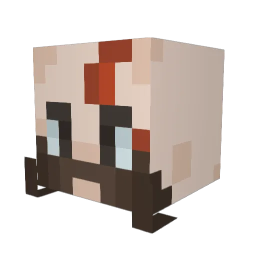 Kyzennn_ Minecraft avatar head, 3D render