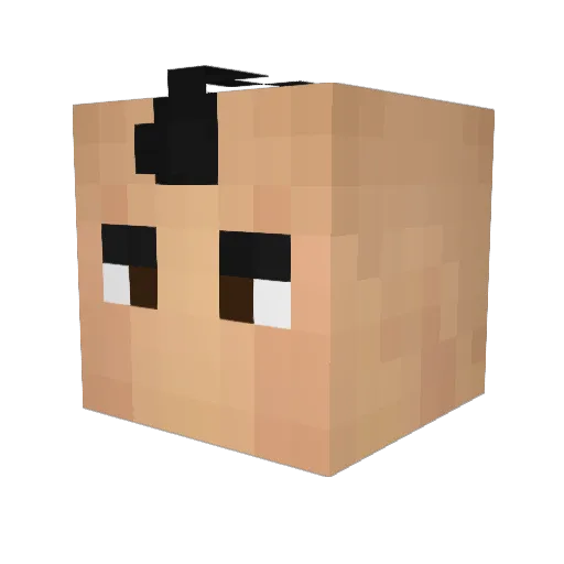 Kz5vq Minecraft avatar head, 3D render