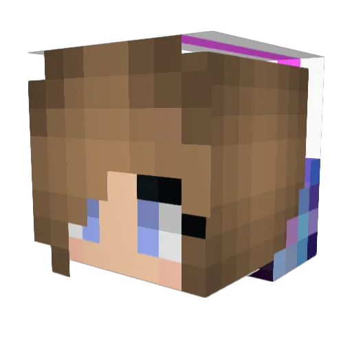 Kzaina Minecraft avatar head, 3D render