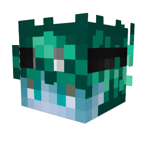 Kzie Minecraft avatar head, 3D render
