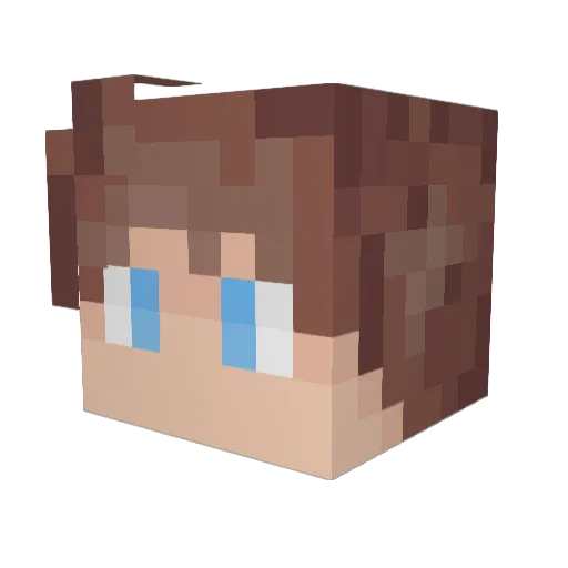 Kziek Minecraft avatar head, 3D render