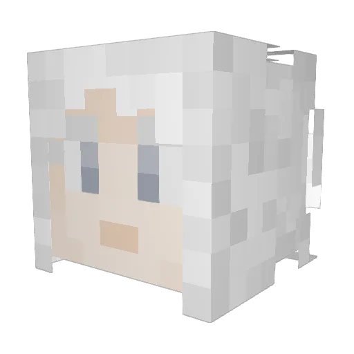 Kzorka Minecraft avatar head, 3D render