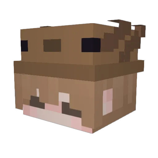 Kzrmm Minecraft avatar head, 3D render