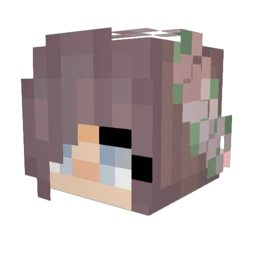 L07o Minecraft avatar head, 3D render