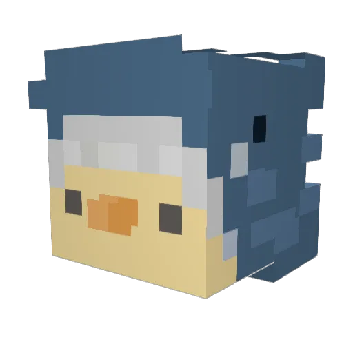 L0ADING Minecraft avatar head, 3D render