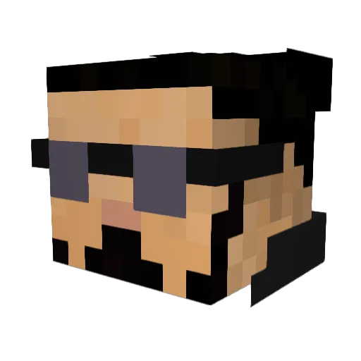 L0uback Minecraft avatar head, 3D render