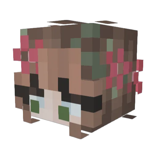 L0utrax Minecraft avatar head, 3D render