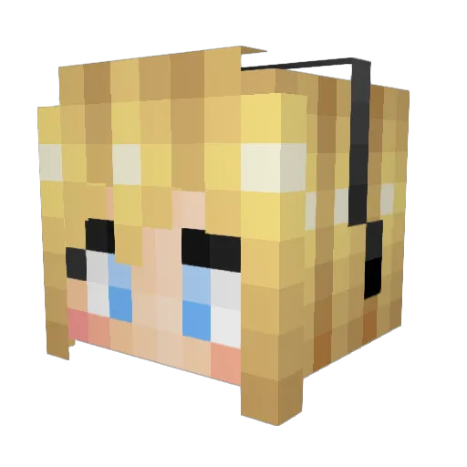 L0v3ly Minecraft avatar head, 3D render