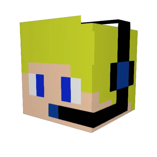 L1KEzera Minecraft avatar head, 3D render