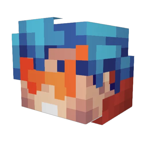 L1eDer Minecraft avatar head, 3D render