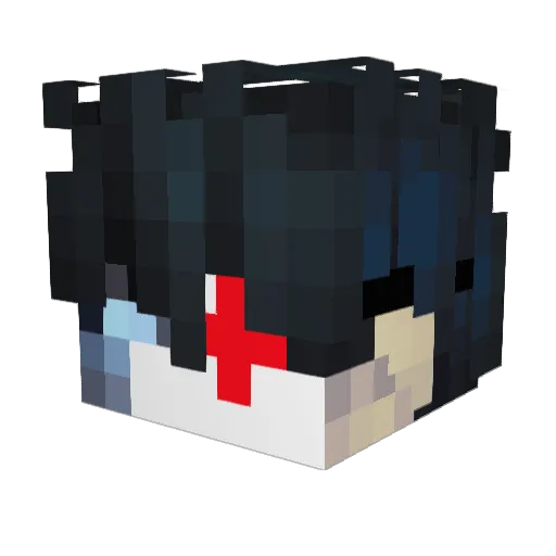 L1ghtin Minecraft avatar head, 3D render