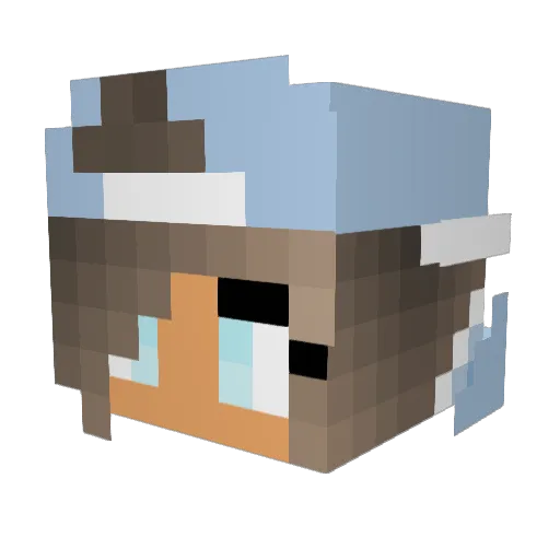L22876 Minecraft avatar head, 3D render