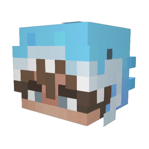 L31th Minecraft avatar head, 3D render