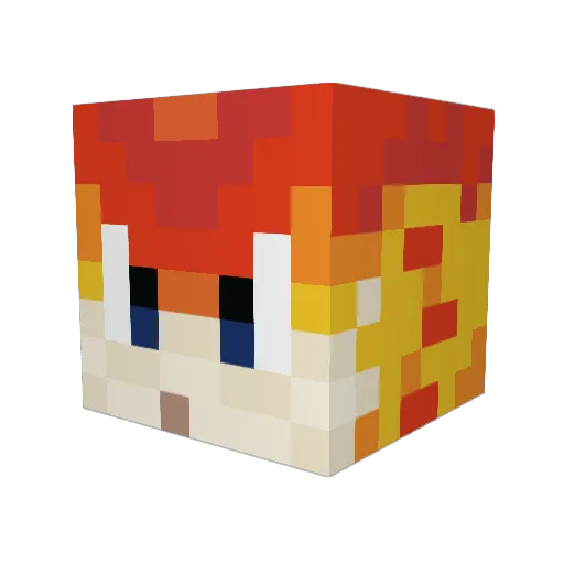 L33z3y Minecraft avatar head, 3D render