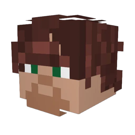 L3G0_Graph Minecraft avatar head, 3D render