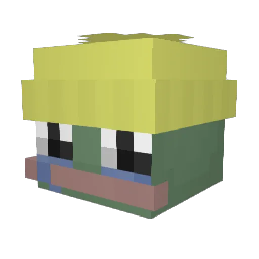L3MoN_05 Minecraft avatar head, 3D render
